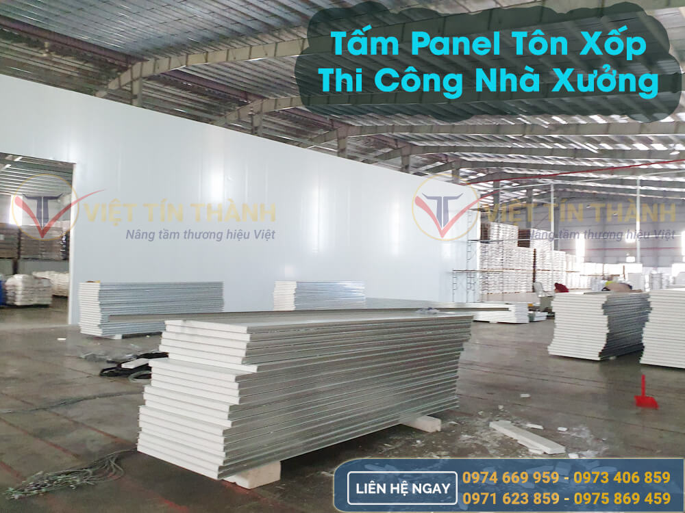 Tấm panel tôn xốp thi công nhà xưởng